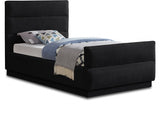 Paxton Chenille Fabric Twin Twin Bed (3 Boxes) Black from Meridian - Luna Furniture