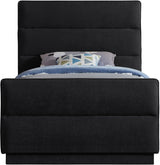 Paxton Chenille Fabric Twin Twin Bed (3 Boxes) Black from Meridian - Luna Furniture