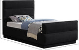 Paxton Chenille Fabric Twin Twin Bed (3 Boxes) Black from Meridian - Luna Furniture