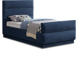 Paxton Chenille Fabric Twin Twin Bed (3 Boxes) Blue from Meridian - Luna Furniture