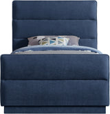 Paxton Chenille Fabric Twin Twin Bed (3 Boxes) Blue from Meridian - Luna Furniture