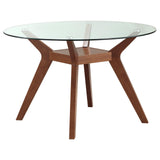 Paxton Nutmeg 5-Piece Round Glass Top Dining Set from Coaster - Luna Furniture