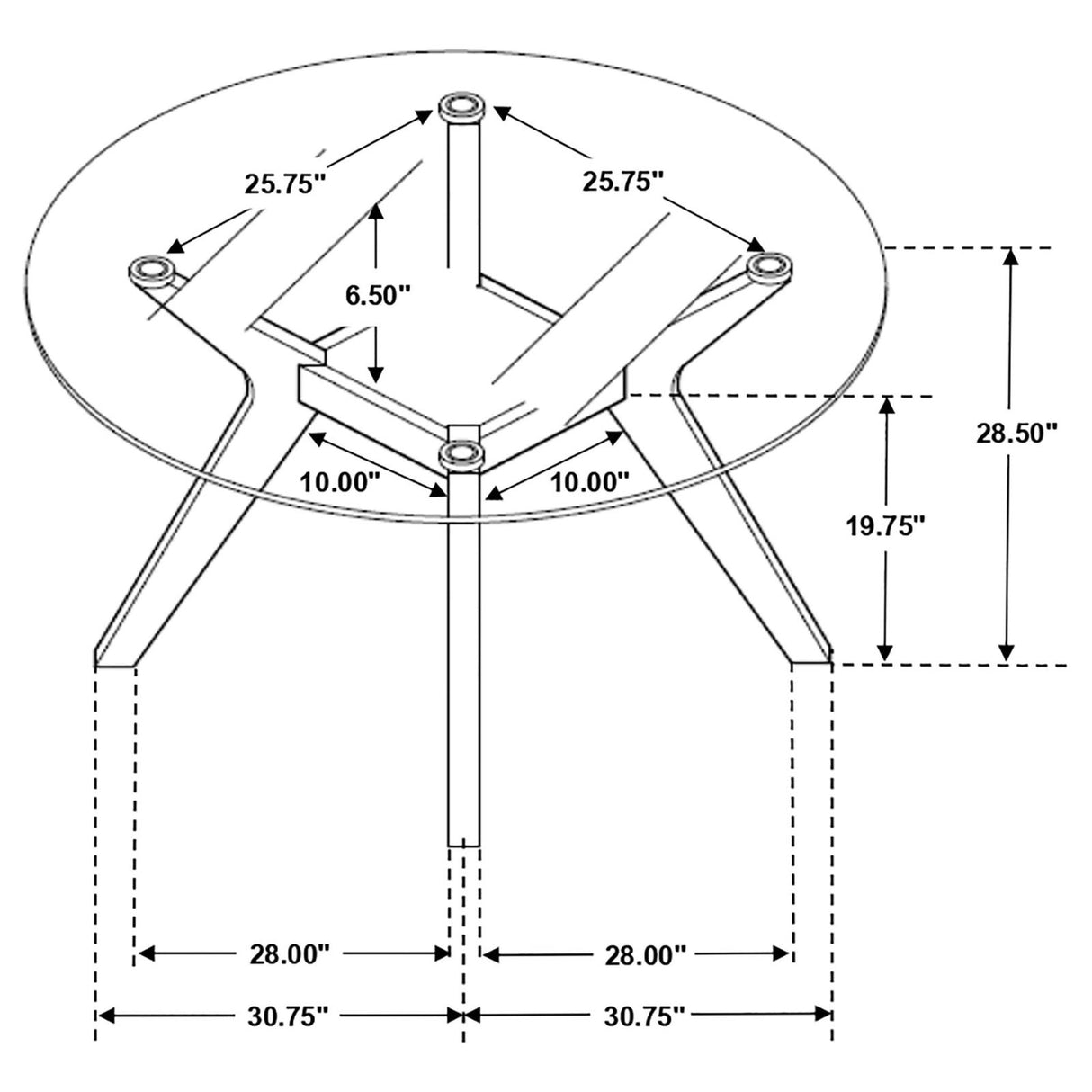 Paxton Round Glass Top Dining Table Clear and Nutmeg from Coaster - Luna Furniture