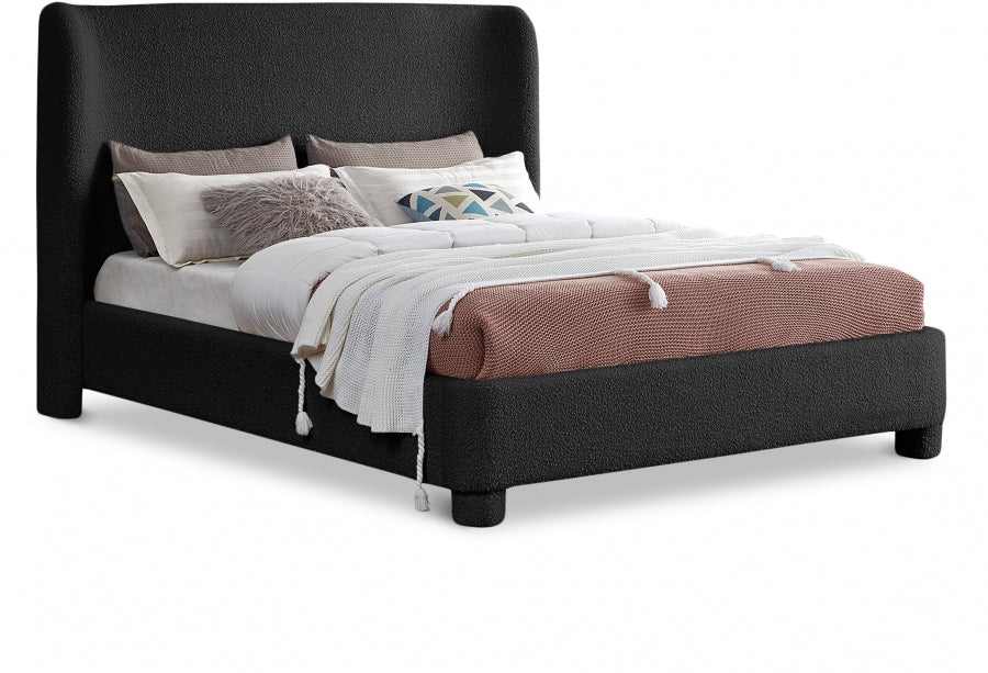 Penny Boucle Fabric King Bed Black from Meridian - Luna Furniture