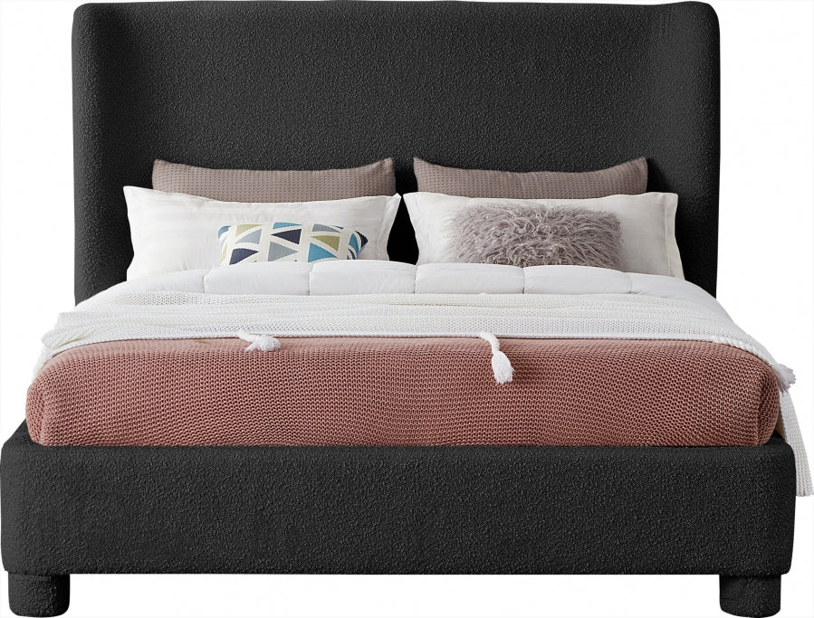 Penny Boucle Fabric King Bed Black from Meridian - Luna Furniture