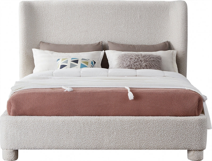 Penny Boucle Fabric King Bed Cream from Meridian - Luna Furniture