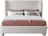 Penny Boucle Fabric Queen Bed Cream from Meridian - Luna Furniture