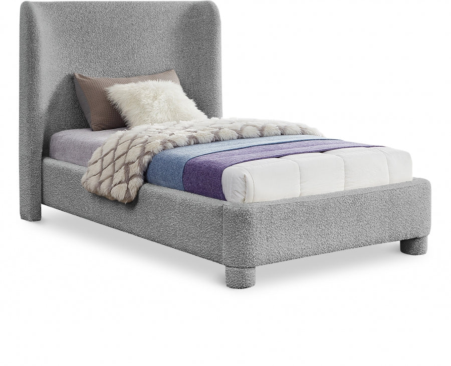 Penny Boucle Fabric Twin Bed Grey from Meridian - Luna Furniture