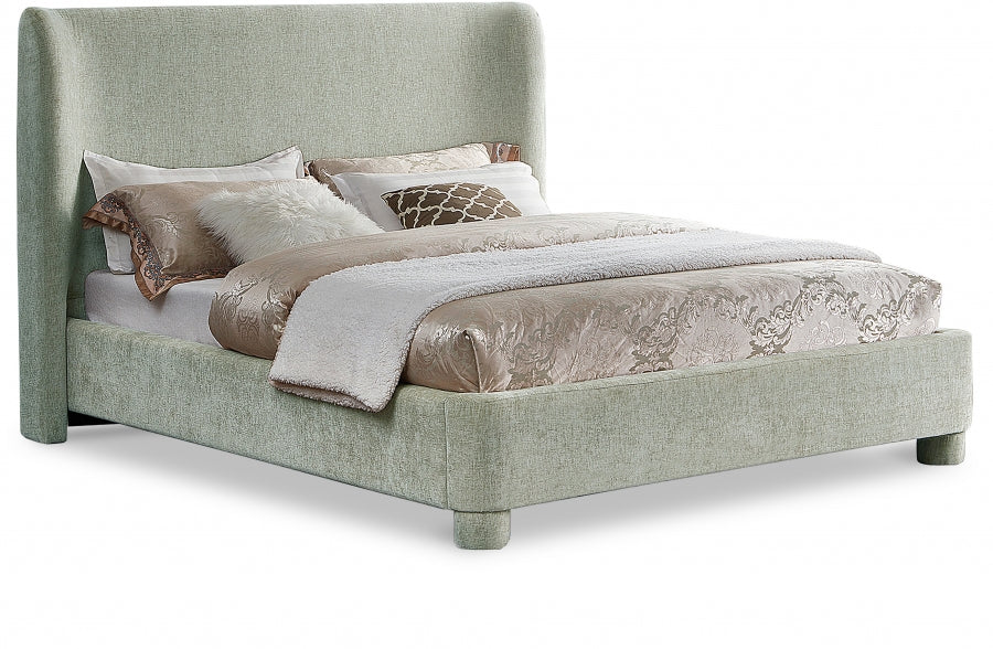 Penny Chenille Fabric Full Bed Green from Meridian - Luna Furniture