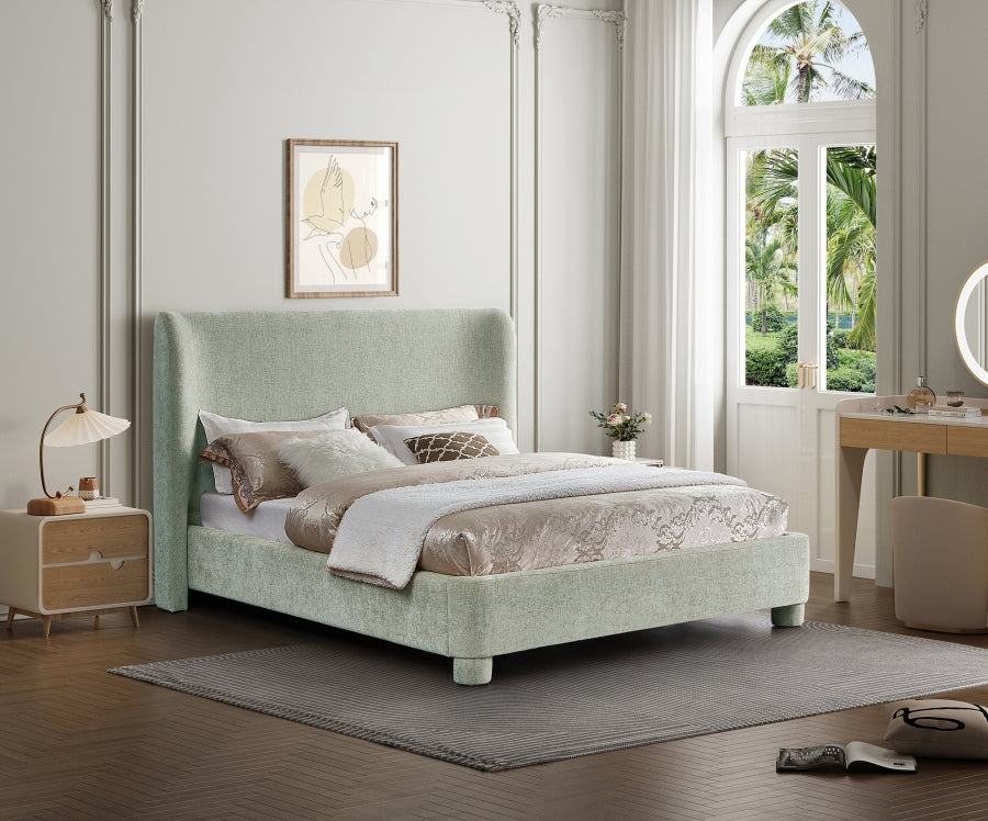 Penny Chenille Fabric Full Bed Green from Meridian - Luna Furniture