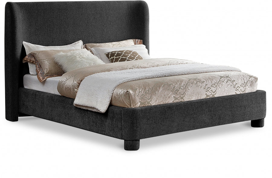 Penny Chenille Fabric King Bed Black from Meridian - Luna Furniture