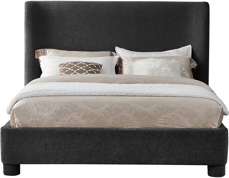 Penny Chenille Fabric King Bed Black from Meridian - Luna Furniture