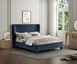 Penny Chenille Fabric King Bed Blue from Meridian - Luna Furniture