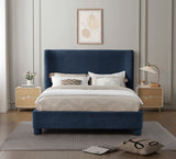 Penny Chenille Fabric King Bed Blue from Meridian - Luna Furniture