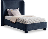 Penny Chenille Fabric Twin Bed Blue from Meridian - Luna Furniture