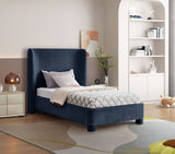 Penny Chenille Fabric Twin Bed Blue from Meridian - Luna Furniture