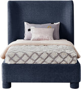 Penny Chenille Fabric Twin Bed Blue from Meridian - Luna Furniture