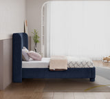 Penny Chenille Fabric Twin Bed Blue from Meridian - Luna Furniture