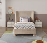 Penny Chenille Fabric Twin Twin Bed Beige from Meridian - Luna Furniture