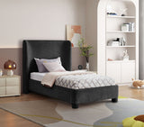 Penny Chenille Fabric Twin Twin Bed Black from Meridian - Luna Furniture