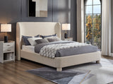 Penny Linen Textured Fabric Full Bed Beige from Meridian - Luna Furniture