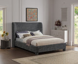 Penny Linen Textured Fabric Full Bed Black from Meridian - Luna Furniture