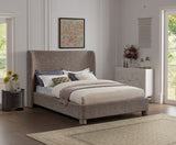 Penny Linen Textured Fabric Full Bed Brown from Meridian - Luna Furniture