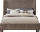 Penny Linen Textured Fabric Full Bed Brown from Meridian - Luna Furniture