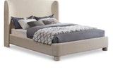 Penny Linen Textured Fabric King Bed Beige from Meridian - Luna Furniture