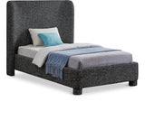 Penny Linen Textured Fabric Twin Bed Black from Meridian - Luna Furniture