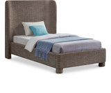 Penny Linen Textured Fabric Twin Bed Brown from Meridian - Luna Furniture