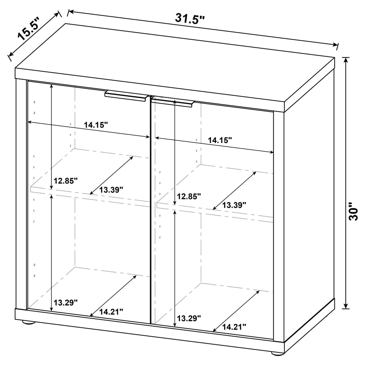 Pepita 2-door Engineered Wood Accent Cabinet with Adjustable Shelves Mango Brown - 950394 - Luna Furniture