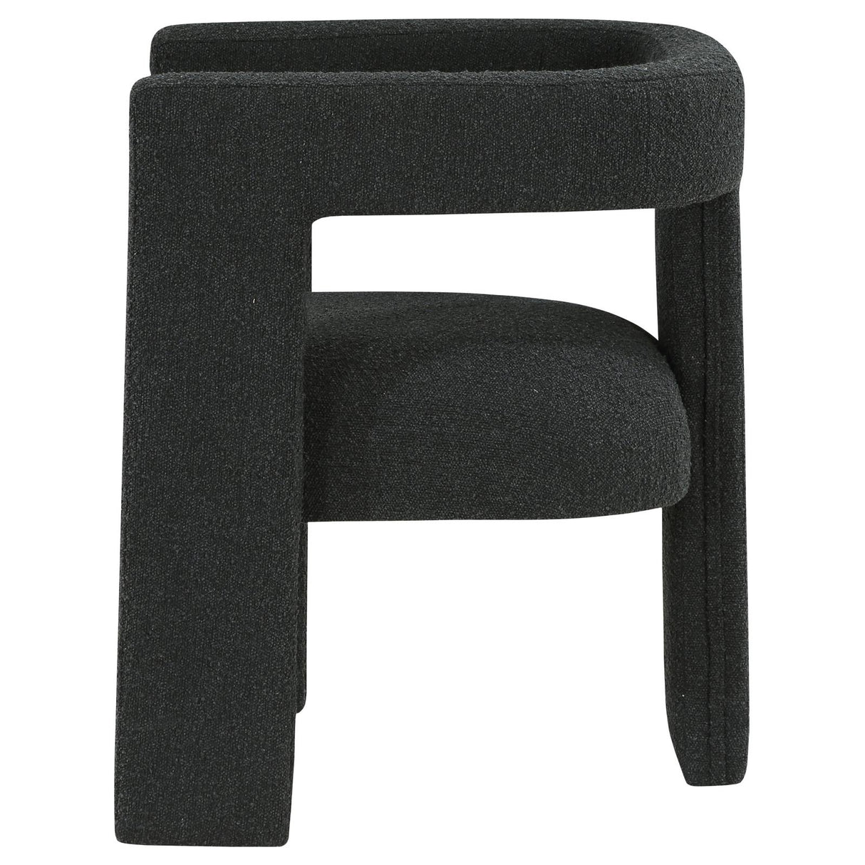 Petra Boucle Upholstered Accent Side Chair Black - 902882 - Luna Furniture