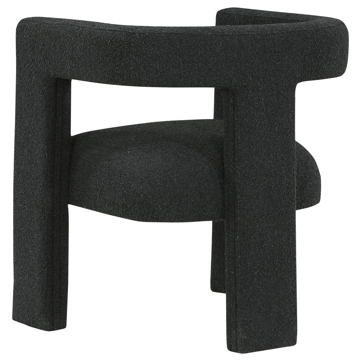 Petra Boucle Upholstered Accent Side Chair Black - 902882 - Luna Furniture