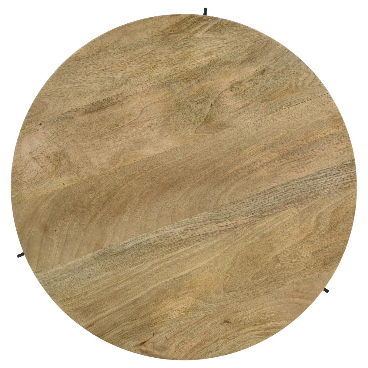 Pilar Round Solid Wood Top Coffee Table Natural and Black from Coaster - Luna Furniture