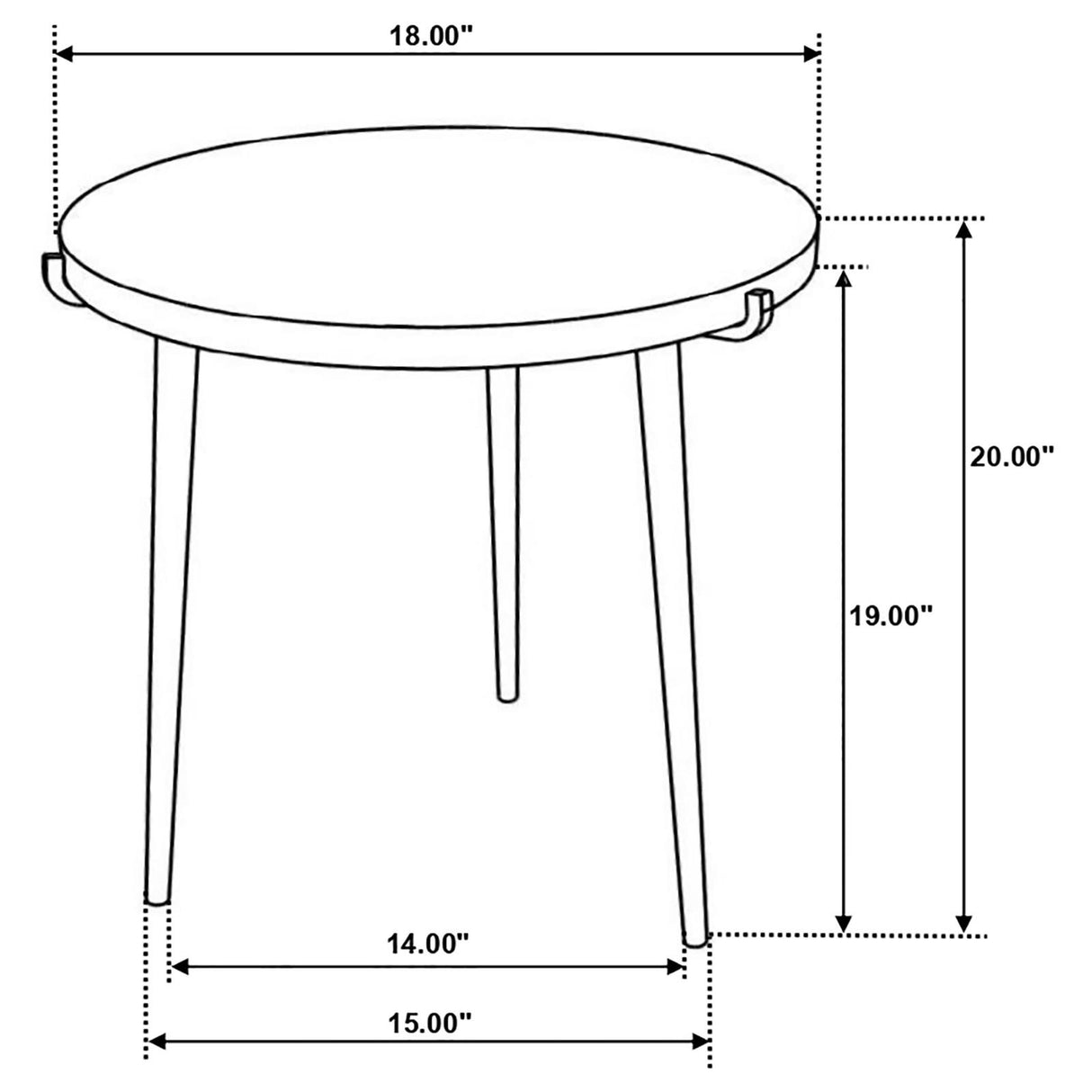 Pilar Round Solid Wood Top End Table Natural and Black from Coaster - Luna Furniture