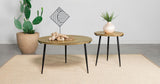 Pilar Round Solid Wood Top End Table Natural and Black from Coaster - Luna Furniture