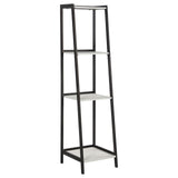 Pinckard Gray Stone Herringbone/Black 4-Shelf Ladder Bookcase from Coaster - Luna Furniture