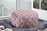 Addison Pink Velvet Ottoman | Bench from Meridian - Luna Furniture