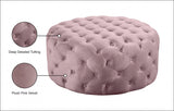 Addison Pink Velvet Ottoman | Bench from Meridian - Luna Furniture