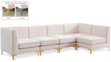 Alina Pink Velvet Modular Sectional from Meridian - Luna Furniture