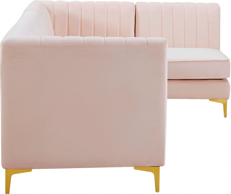 Alina Pink Velvet Modular Sectional from Meridian - Luna Furniture