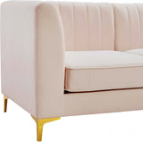 Alina Pink Velvet Modular Sectional from Meridian - Luna Furniture