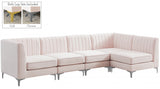 Alina Pink Velvet Modular Sectional from Meridian - Luna Furniture