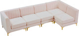 Alina Pink Velvet Modular Sectional from Meridian - Luna Furniture