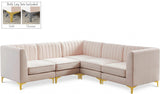 Alina Pink Velvet Modular Sectional from Meridian - Luna Furniture