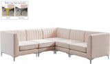 Alina Pink Velvet Modular Sectional from Meridian - Luna Furniture