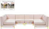 Alina Pink Velvet Modular Sectional from Meridian - Luna Furniture