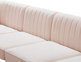 Alina Pink Velvet Modular Sectional from Meridian - Luna Furniture