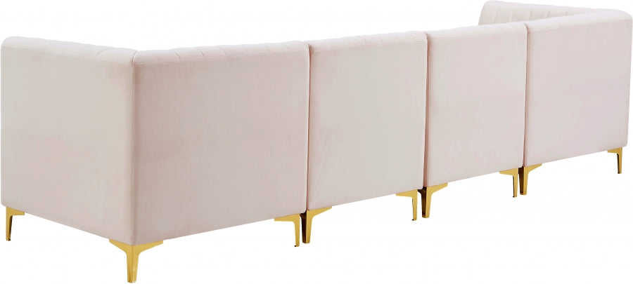 Alina Pink Velvet Modular Sofa from Meridian - Luna Furniture